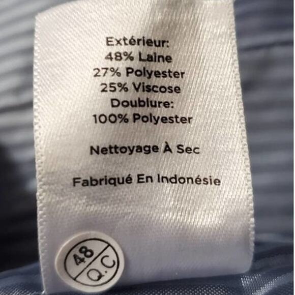 TALBOTS Colbolt Blue Peacoat 2 Button Closure Wool Blend Jacket Size 8 - Picture 6 of 8